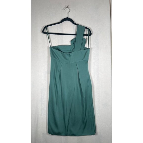 NWT Armani Collezioni Size 6 Mint Silk Shoulder Cocktail Midi Dress Authentic - Picture 7 of 16